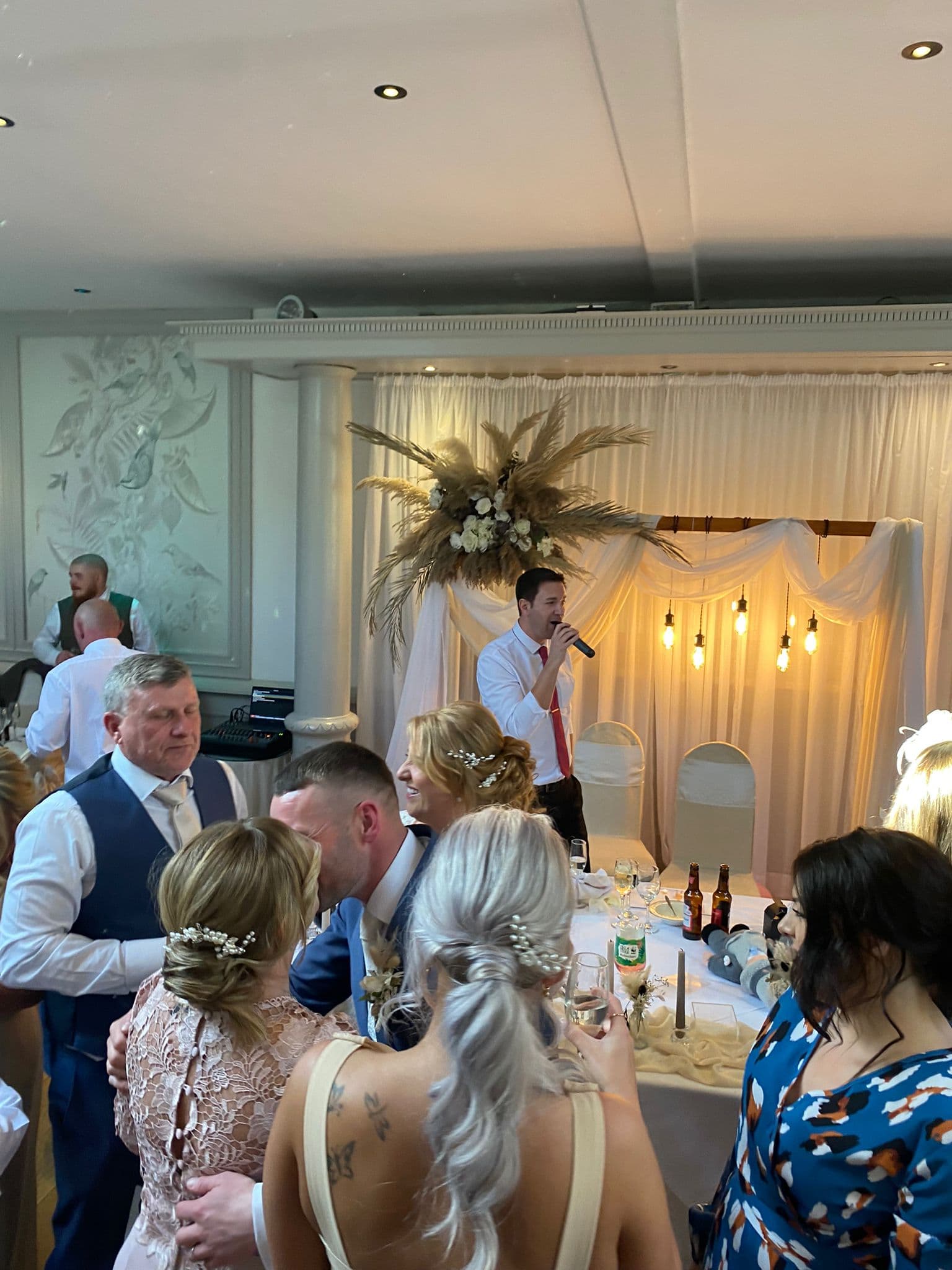 Surprise Singing Waiter performing at a Wedding