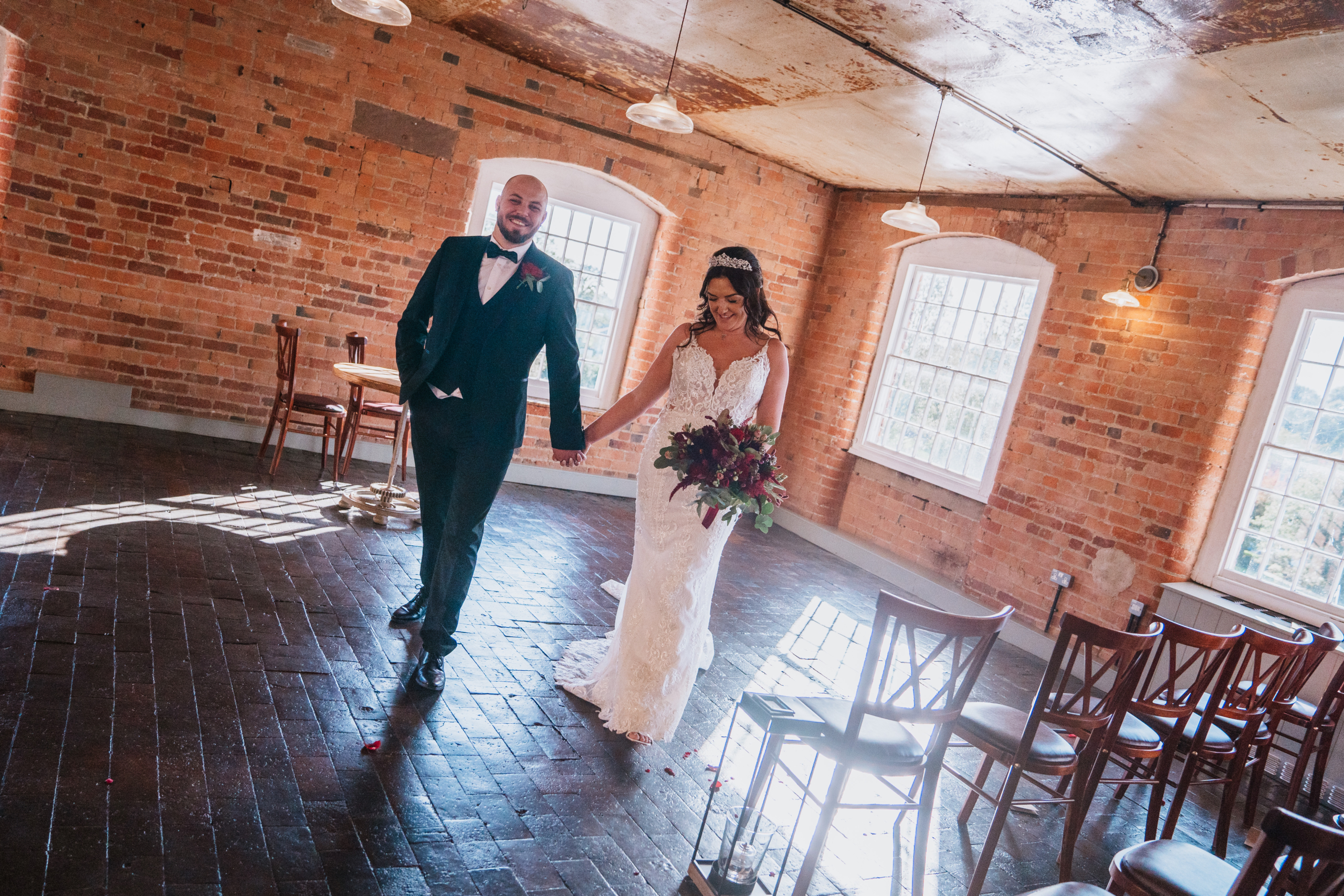 Mr & Mrs Russell who hired Silver Service singing waiters for their big day.