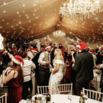 Christmas wedding singing waiters