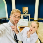 Singing Waiters getting ready to perform at an event.