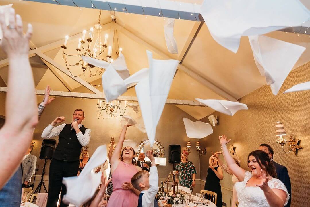 The Napkin Swing in action with Silver Service Singers Singing Waiters