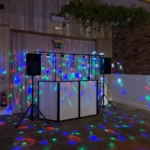 Evening shot of Silver Service Singers DJ Set-up