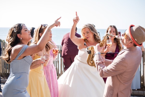 Carlo Saxophonist entertaining the bridal party