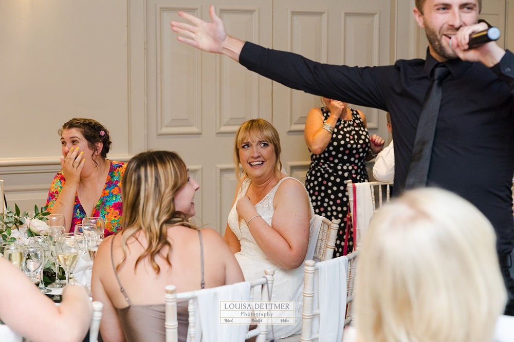 Bride surprised by Silver Service Singer Singing Waiter performance